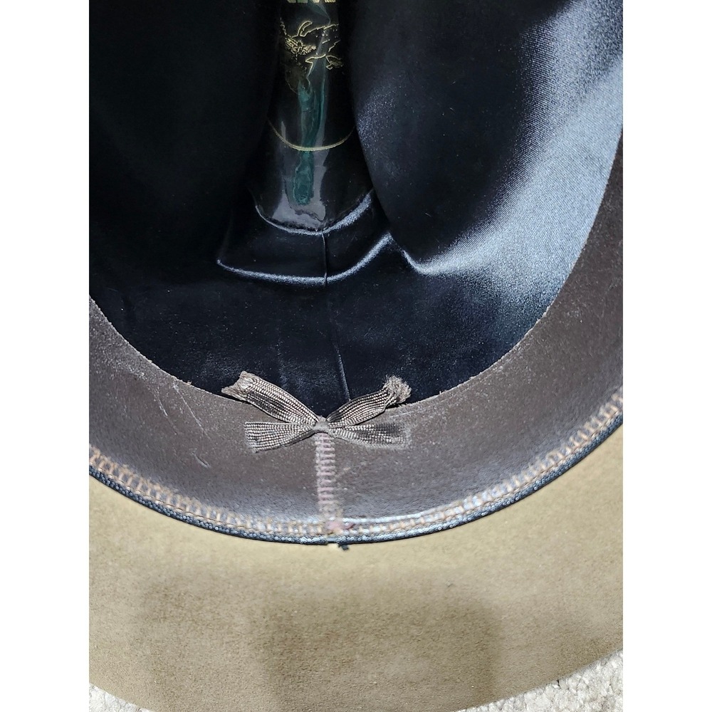 Vintage Browning Sportsman Hat - Tan Wool Felt Western Fedora - Beaded Band - Picture 7 of 8